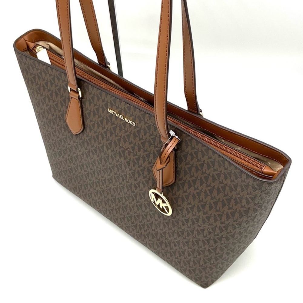 Michael Kors Large EW Crossbody Bag & Large Trifold Wallet Brown/Gold - Picture 5 of 13